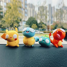 Load image into Gallery viewer, 8 PCS Silly Pokemon Mini Figurine Set, Pikachu Bulbasaur Charmander Squirtle Cute PVC Action Figures
