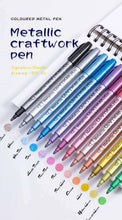 Load image into Gallery viewer, 12 Colors Metallic Markers Pens Silver Gold Paint Pens for Black Paper, Glass, Rock Painting