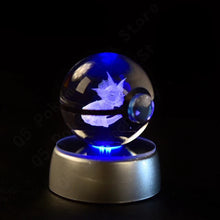 Load image into Gallery viewer, Pokemon 3D Crystal Ball Pokeballs with LED Light Base, Kids Anime Toy Gifts