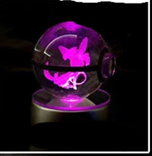 Load image into Gallery viewer, Pokemon 3D Crystal Ball Pokeballs with LED Light Base, Kids Anime Toy Gifts