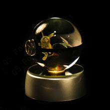 Load image into Gallery viewer, Pokemon 3D Crystal Ball Pokeballs with LED Light Base, Kids Anime Toy Gifts