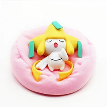 Load image into Gallery viewer, Mini Pokemon Anime Figurines, Sleeping Bean Bag Pikachu Bulbasaur Snorlax Evee Jirachi Komala 6pc Figure Set