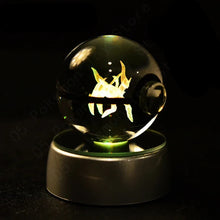 Load image into Gallery viewer, Pokemon 3D Crystal Pokeball with LED Light Base, Kids Anime Toy Gifts 2 in