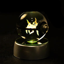 Load image into Gallery viewer, Pokemon 3D Crystal Ball Pokeballs with LED Light Base, Kids Anime Toy Gifts