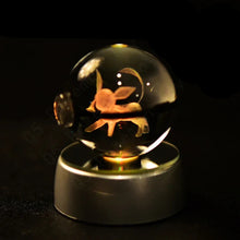 Load image into Gallery viewer, Pokemon 3D Crystal Ball Pokeballs with LED Light Base, Kids Anime Toy Gifts