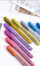 Load image into Gallery viewer, 12 Colors Metallic Markers Pens Silver Gold Paint Pens for Black Paper, Glass, Rock Painting