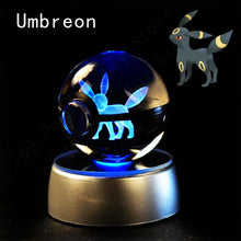 Load image into Gallery viewer, Pokemon 3D Crystal Ball Pokeballs with LED Light Base, Kids Anime Toy Gifts