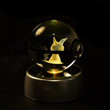 Load image into Gallery viewer, Pokemon 3D Crystal Ball Pokeballs with LED Light Base, Kids Anime Toy Gifts
