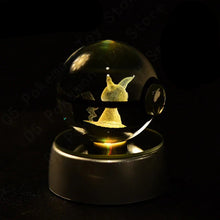 Load image into Gallery viewer, Pokemon 3D Crystal Pokeball with LED Light Base, Kids Anime Toy Gifts 2 in