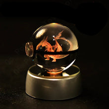 Load image into Gallery viewer, Pokemon 3D Crystal Ball Pokeballs with LED Light Base, Kids Anime Toy Gifts
