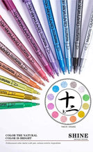 Load image into Gallery viewer, 12 Colors Metallic Markers Pens Silver Gold Paint Pens for Black Paper, Glass, Rock Painting