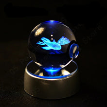 Load image into Gallery viewer, Pokemon 3D Crystal Ball Pokeballs with LED Light Base, Kids Anime Toy Gifts