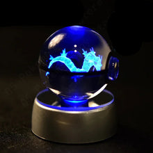 Load image into Gallery viewer, Pokemon 3D Crystal Ball Pokeballs with LED Light Base, Kids Anime Toy Gifts