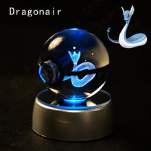Load image into Gallery viewer, Pokemon 3D Crystal Ball Pokeballs with LED Light Base, Kids Anime Toy Gifts
