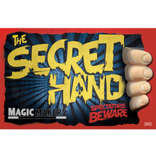 Load image into Gallery viewer, Front View of Promotional graphic for 'The Secret Hand' by Magic Makers with a fist holding it.