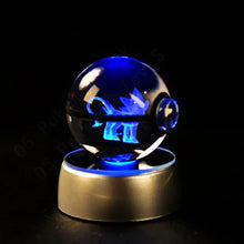 Load image into Gallery viewer, Pokemon 3D Crystal Ball Pokeballs with LED Light Base, Kids Anime Toy Gifts