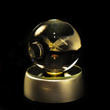 Load image into Gallery viewer, Pokemon 3D Crystal Ball Pokeballs with LED Light Base, Kids Anime Toy Gifts