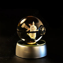 Load image into Gallery viewer, Pokemon 3D Crystal Ball Pokeballs with LED Light Base, Kids Anime Toy Gifts