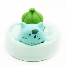 Load image into Gallery viewer, Mini Pokemon Anime Figurines, Sleeping Bean Bag Pikachu Bulbasaur Snorlax Evee Jirachi Komala 6pc Figure Set