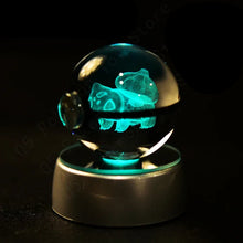 Load image into Gallery viewer, Pokemon 3D Crystal Ball Pokeballs with LED Light Base, Kids Anime Toy Gifts