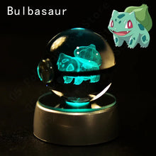 Load image into Gallery viewer, Pokemon 3D Crystal Ball Pokeballs with LED Light Base, Kids Anime Toy Gifts