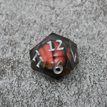 Load image into Gallery viewer, Smaug's Eye | 7 Piece Moving Eye DnD Dice Set | Acrylic RPG Gaming Dice