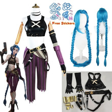 Load image into Gallery viewer, Arcane Jinx Cosplay Costume β LOL Season 2 Loli Outfit with Wig & Accessories