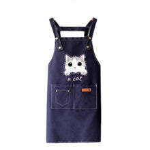 Load image into Gallery viewer, Canvas Cat Apron – Adjustable Cross-Back Chef Apron with Pockets