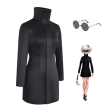 Load image into Gallery viewer, Black coat, sunglasses, and a doll wearing a similar outfit on a white background
