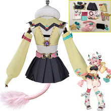 Load image into Gallery viewer, Genshin Varesa Cosplay costume set with accessories on a mannequin, including a outfit and additional props.
