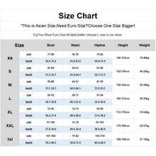 Load image into Gallery viewer, Genshin Varesa Kawaii Fantasy Cosplay costume Size chart for clothing measurements with Asian and Euro size conversions.