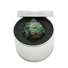 Load image into Gallery viewer, Green Slaadi's Eye - Giant D20 Moving Eye DnD Dice | Acrylic RPG Gaming Dice