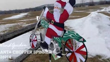 Load and play video in Gallery viewer, 37 in. Chopper Motorcycle Spinner - Santa