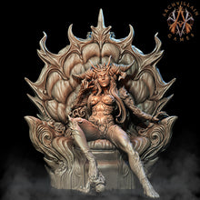 Load image into Gallery viewer, 3D Printed Archvillain Games - Queen Naamah on Throne 28mm 32mm D&D