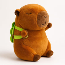 Load image into Gallery viewer, Soft Capybara Plush Toy with Turtle Backpack – Kid-Friendly Gift
