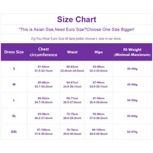 Load image into Gallery viewer, varesa genshin cosplay costume Size chart for clothing with measurements in centimeters and inches, and weight range.