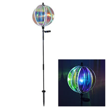 Load image into Gallery viewer, Iridescent 11" Gazing Ball Spinner with Solar Light