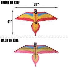 Load image into Gallery viewer, FantasyFliers Red Macaw Nylon Kite, 70 Inches Wide