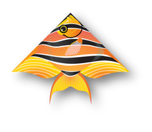 Load image into Gallery viewer, WindNSun Delta XT Tropical Fish Nylon Kite, 54 Inches Wide