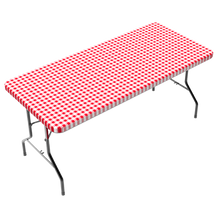 Load image into Gallery viewer, TCPlus 6ft Tablecloth White & Red Checkerboard