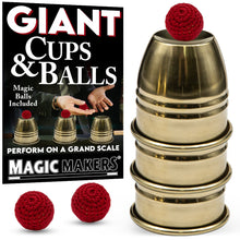 Load image into Gallery viewer, Giant Cups and Balls Magic Routine
