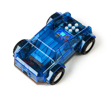 Load image into Gallery viewer, Wheelson Blue toy car with transparent body on a white background

