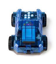 Load image into Gallery viewer, Clear blue robot toy with visible internal components on a white background

