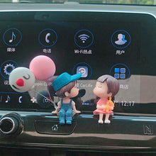 Load image into Gallery viewer, Romantic Anime Couple Figurines – 4PCS Resin Dashboard Decor
