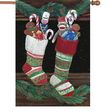 Load image into Gallery viewer, Christmas Stockings 12 and 28 inch flags
