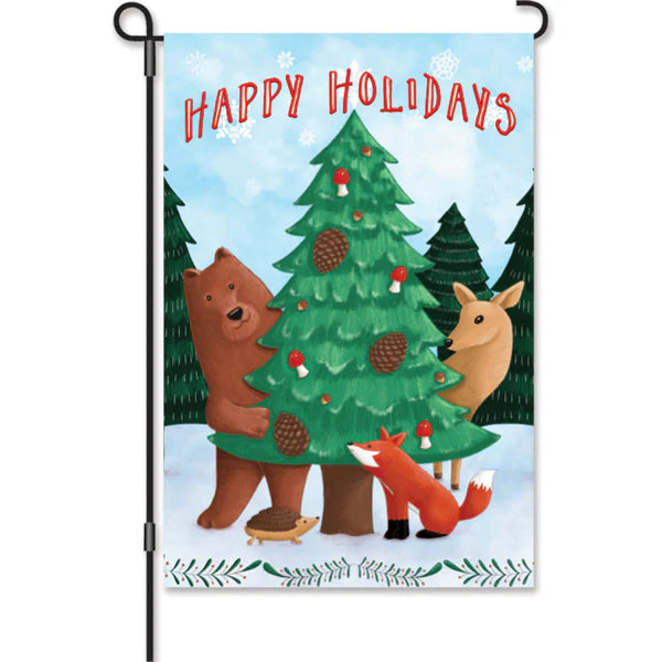 12 INCH WOODLAND CHRISTMAS FLAG