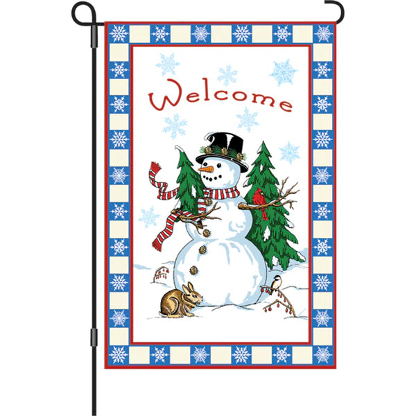 Welcome Snowman 12 and 28 inch flags