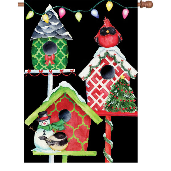 Christmas Birdhouses 12 and 28 inch flags