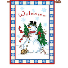 Load image into Gallery viewer, Welcome Snowman 12 and 28 inch flags
