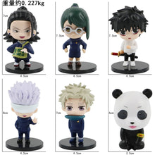 Load image into Gallery viewer, 6 Pcs Set Jujutsu Kaisen Gojo Satoru Geto Suguru Zenin Maki Inumaki Toge Panda Yuta Okkotsu Figures, Kawaii Chibi Mini Anime Figurines PVC JJK Model Statue Toys 6-8 cm
